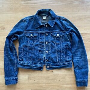 Levi’s Cropped Denim Trucker Jean Jacket M Silver Tab